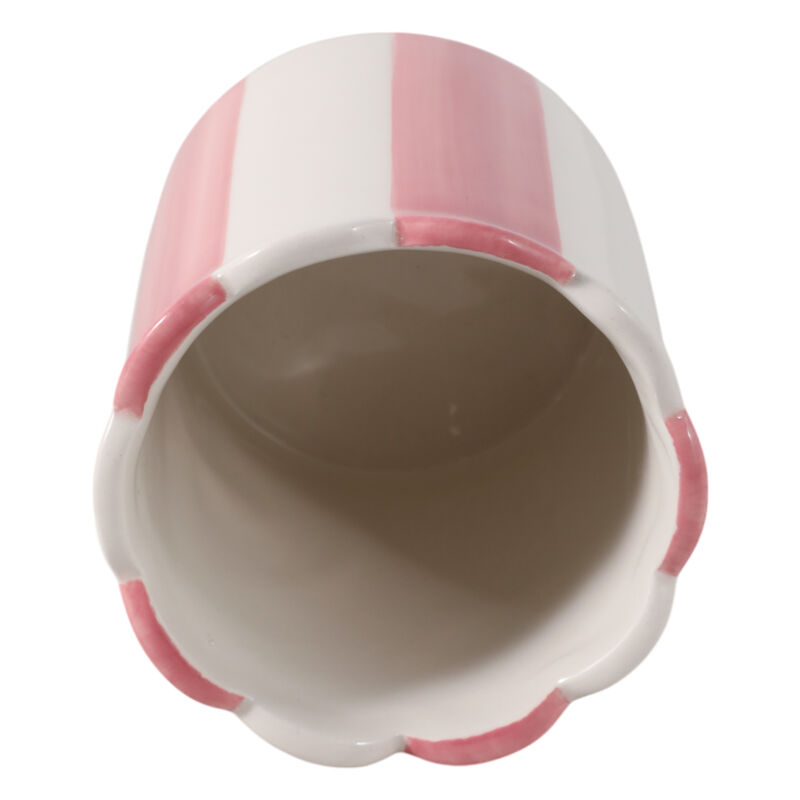 4" Striped Pencil Cup, Pink/ivory image number 5