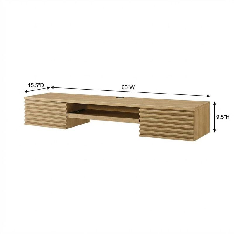Wall Mount Wood Office Desk in Modern Design for Computer Workstations image number 2