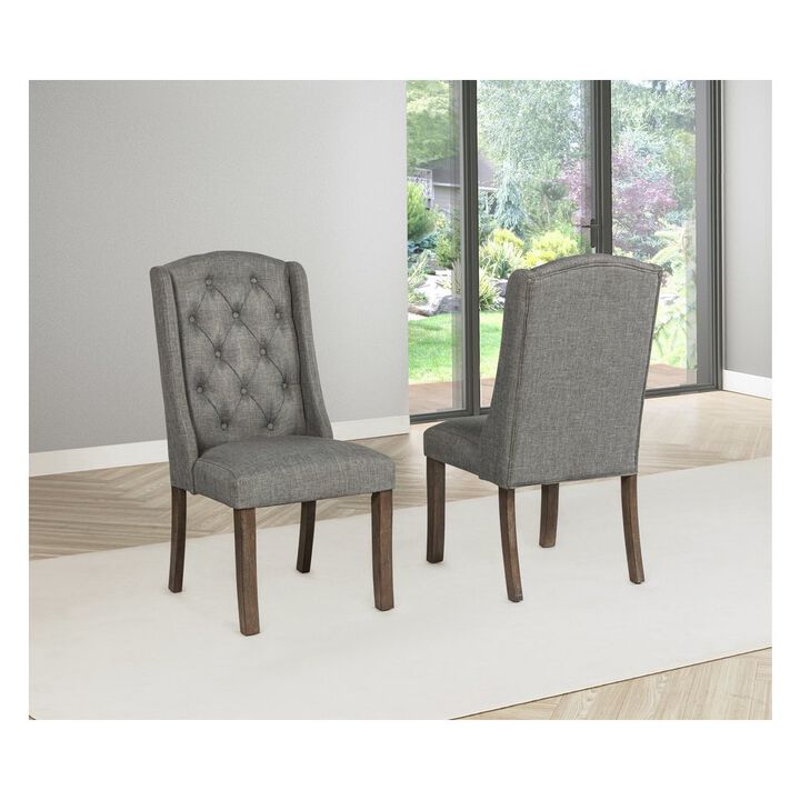 Best Quality Furniture Dark Grey Dining Chairs Wood Legs