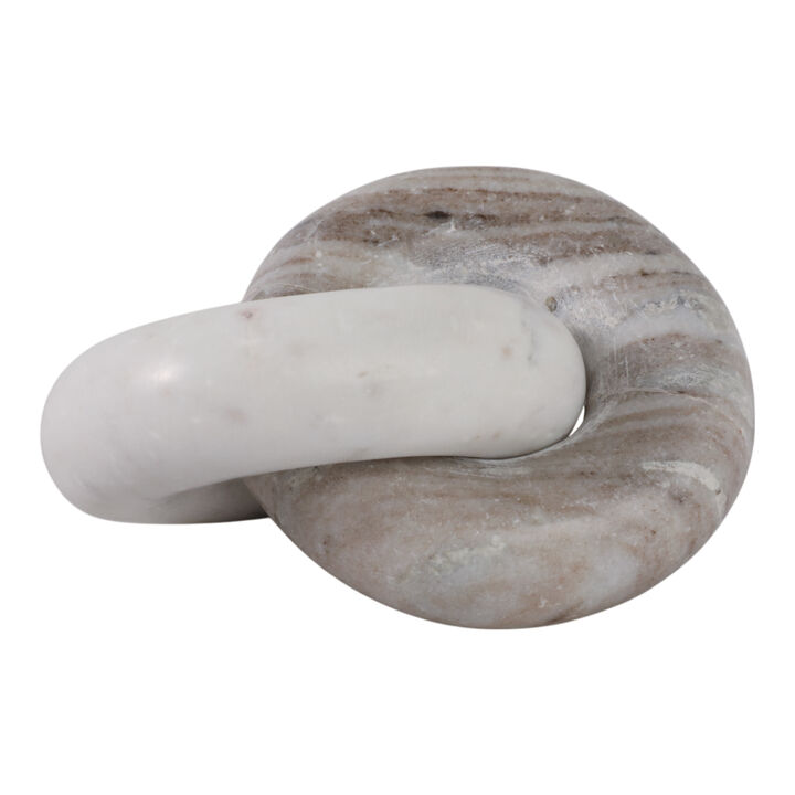 7x4" Double Ring Chain, Beige/white