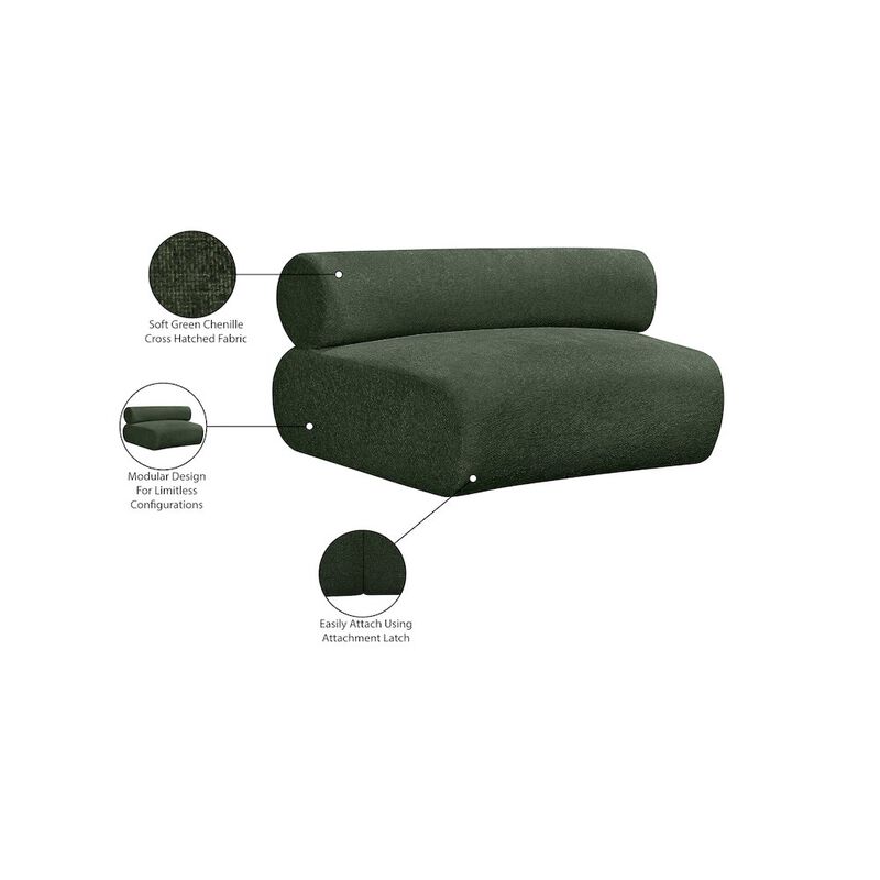 Meridian Furniture Bale Green Chenille Fabric Modular Chair