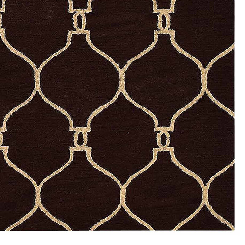 RUGSOTIC CARPETS HAND TUFTED WOOL ECO-FRIENDLY AREA RUGS  - Rectangle Shape, Brown & Beige, Geometric Modern Design, High Pile Handmade Area Rugs for Living Room, Bed Room (K01004) image number 3