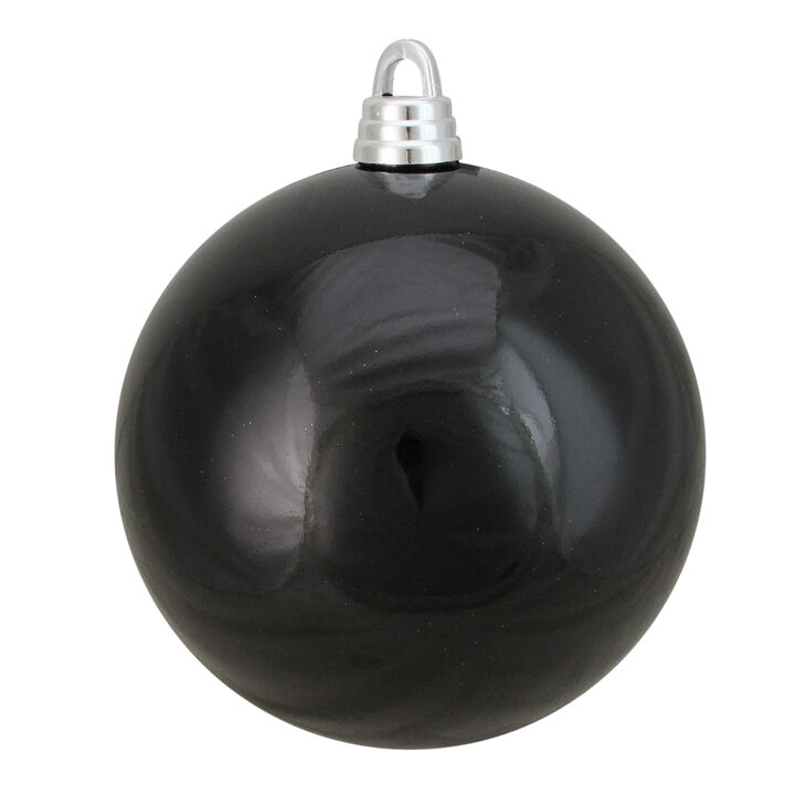 Shiny Jet Black Shatterproof Christmas Ball Ornament 12" (300mm)