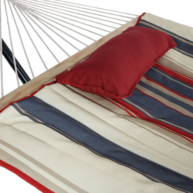 Sunnydaze Large Rope Hammock with Steel Stand and Pad/Pillow