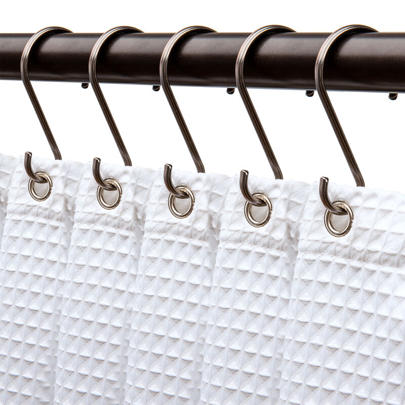 Zinc Shower Curtain Hooks, Set of 12 image number 1