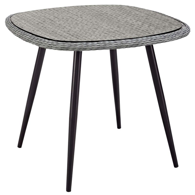 Modway - Endeavor 36" Outdoor Patio Wicker Rattan Dining Table Gray image number 0