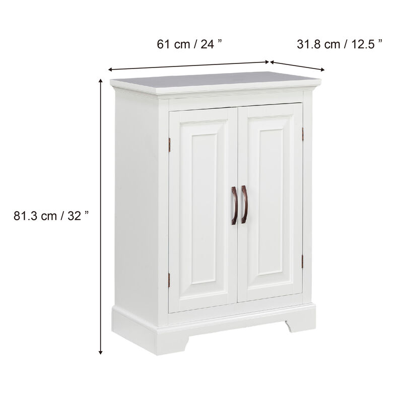 St. James Freestanding Two-Door Floor Cabinet , White image number 4