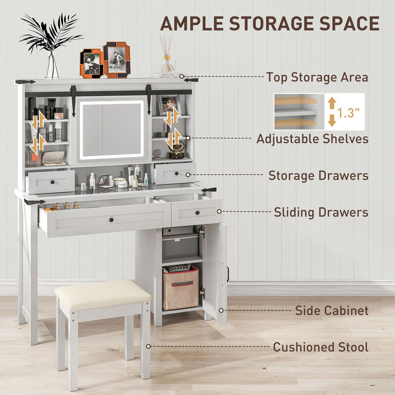 Elegant Dressing Table / Makeup Table with Storage for Bedroom or Vanity