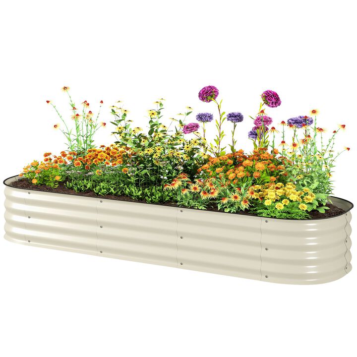 Hivvago Metal Raised Planter Box with Edge Protection, 6.4'x2'x1'