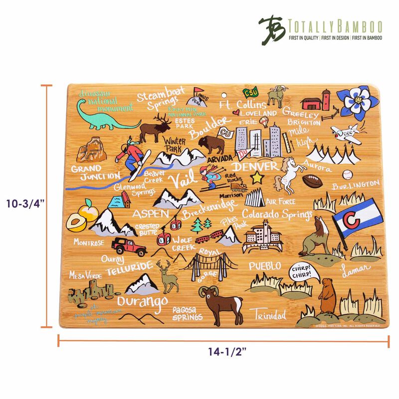 Colorado Cutting Board with Artwork by Fish Kiss&trade;