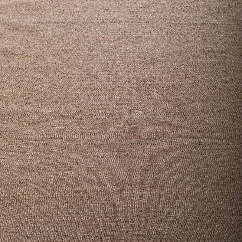 RUGSOTIC CARPETS HAND WOVEN FLAT WEAVE KILIM WOOL ECO-FRIENDLY AREA RUGS  - 5'x8', Rectangle Shape, Light Brown Color, Solid Plain Design, Low Pile Handmade Rugs for Living Room (D00111)