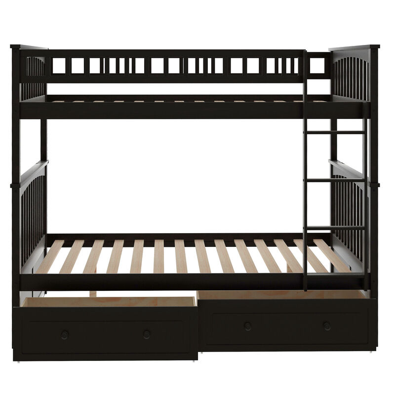 Merax Full over Full Bunk Bed with Drawers