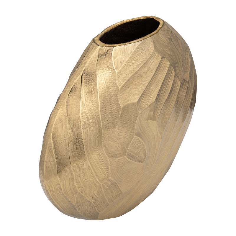 Aluminum 10"h, Hammered Vase, Champagne image number 3