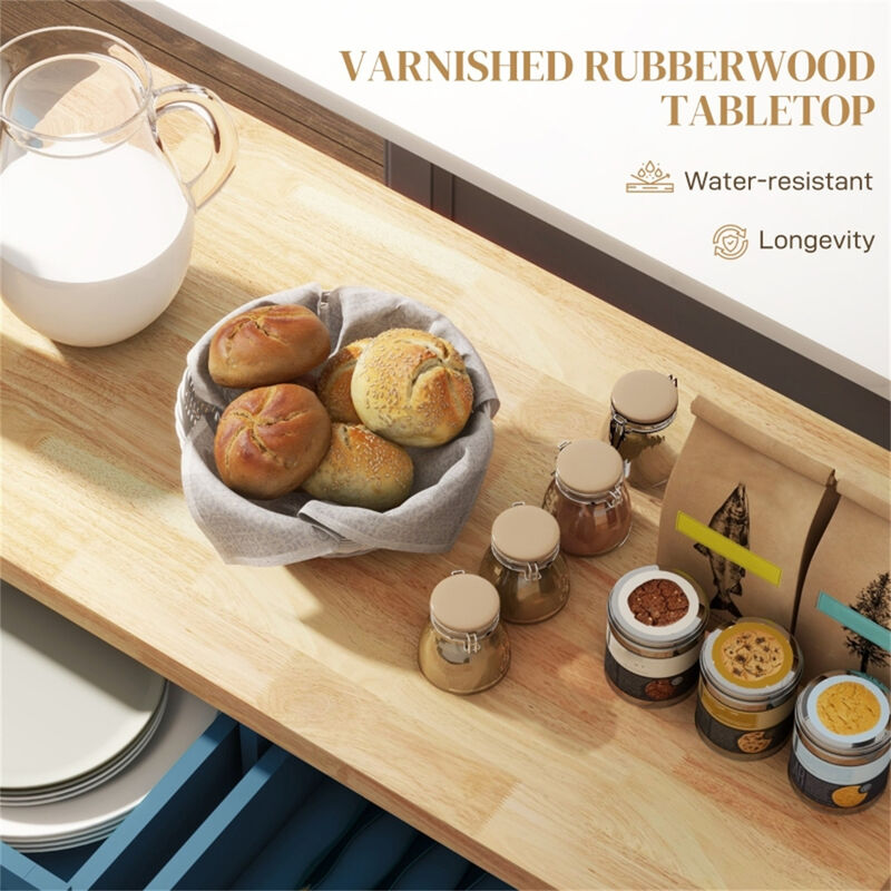 Kitchen Storage Cabinet Freestanding Pantry Organizer with Shelves & Doors