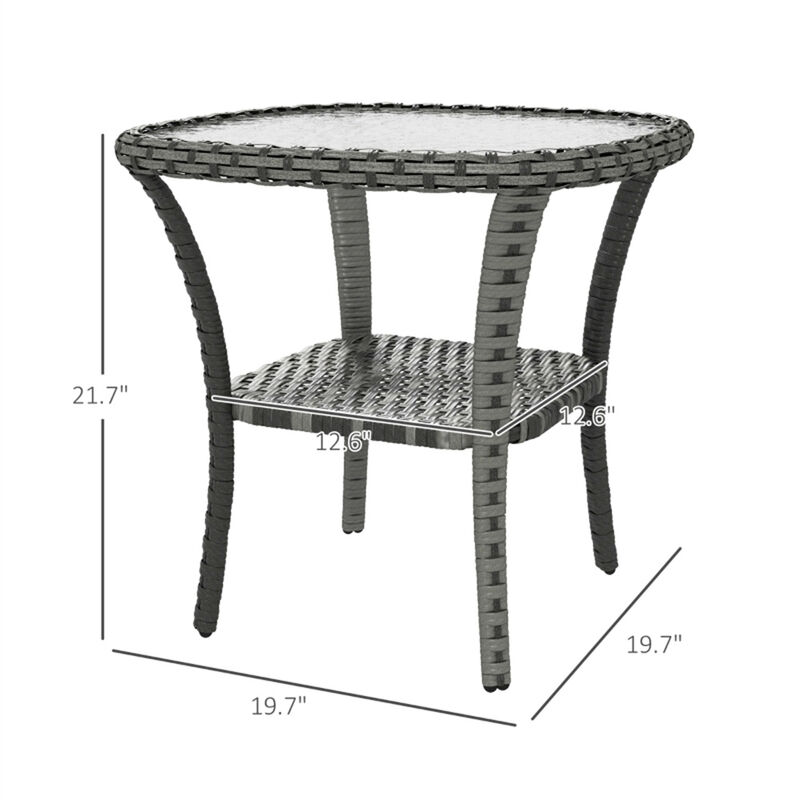 Coffee Table with Glass Tabletop, Space-Saving For Outdoors image number 2