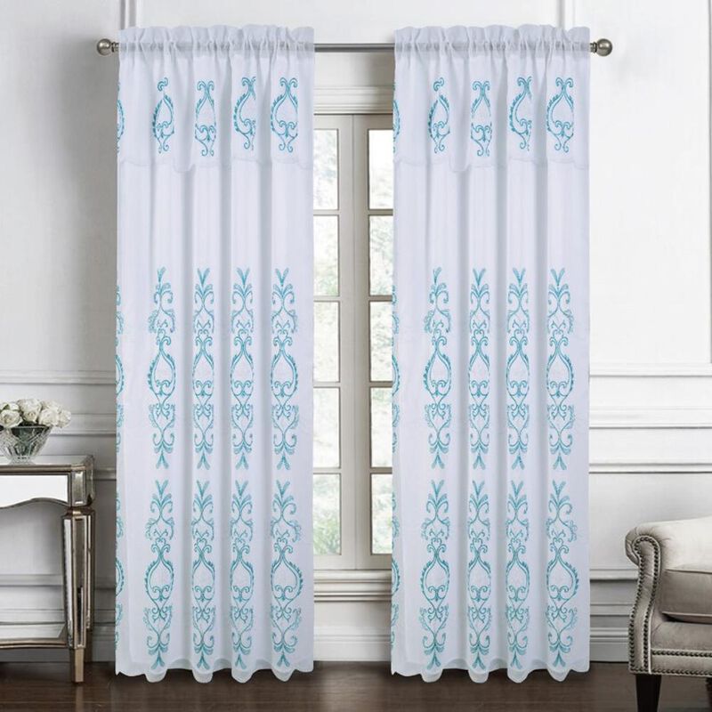 RT Designers Collection Jayla Stylish & Premium Embroidered Curtain Panel