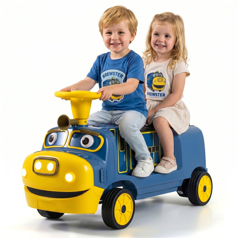 12V Kids Ride On Train with 2 Seats Height Adjustable Seat and Music for Backyard image number 3
