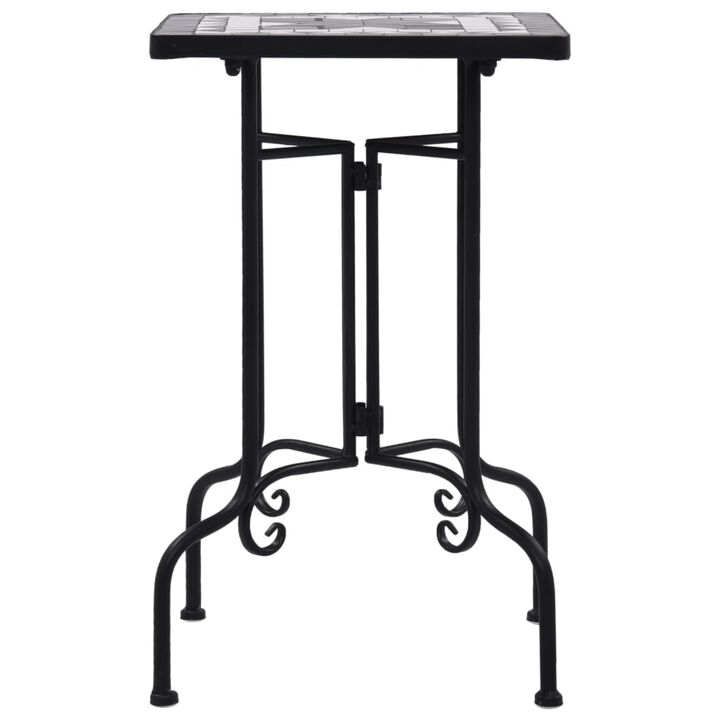 vidaXL Mosaic Side Table Black and White Ceramic