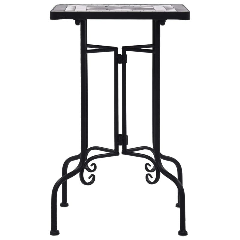 vidaXL Mosaic Side Table Black and White Ceramic