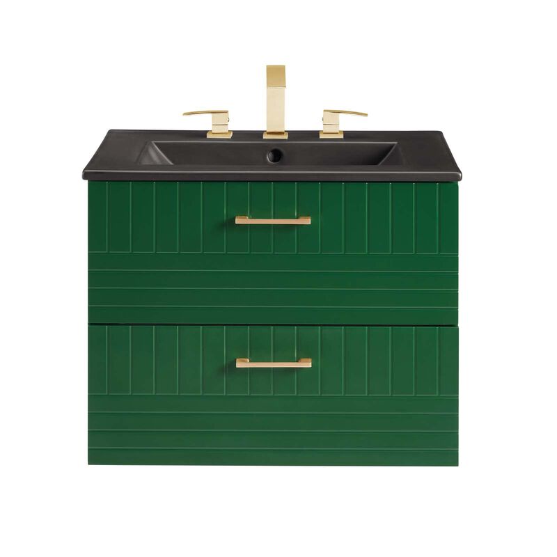 Modway Daybreak Bathroom Vanity, 24" with Black Sink, Green image number 6