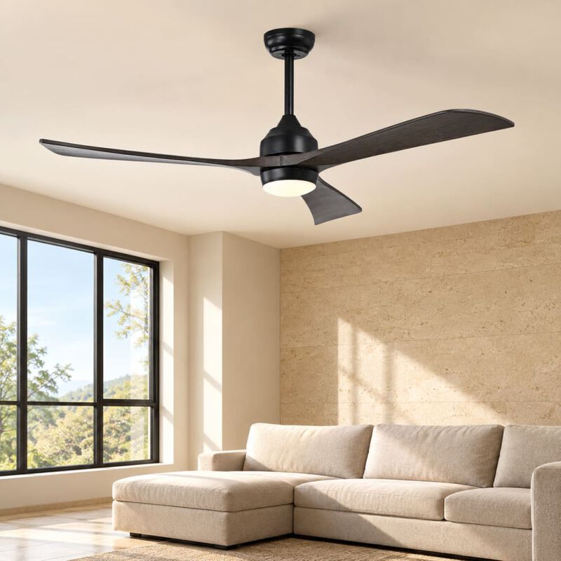 ELEMENT ACE Set of 1 52 inch reversible ceiling fan with remote control, quiet DC motor 3-blade ceiling fan with light for patio, living room, bedroom, office indoor use image number 3