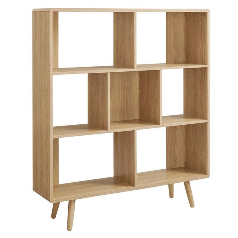 Modway EEI-2529-CHA Transmit 7 Shelf Wood Grain Bookcase, Charcoal image number 0