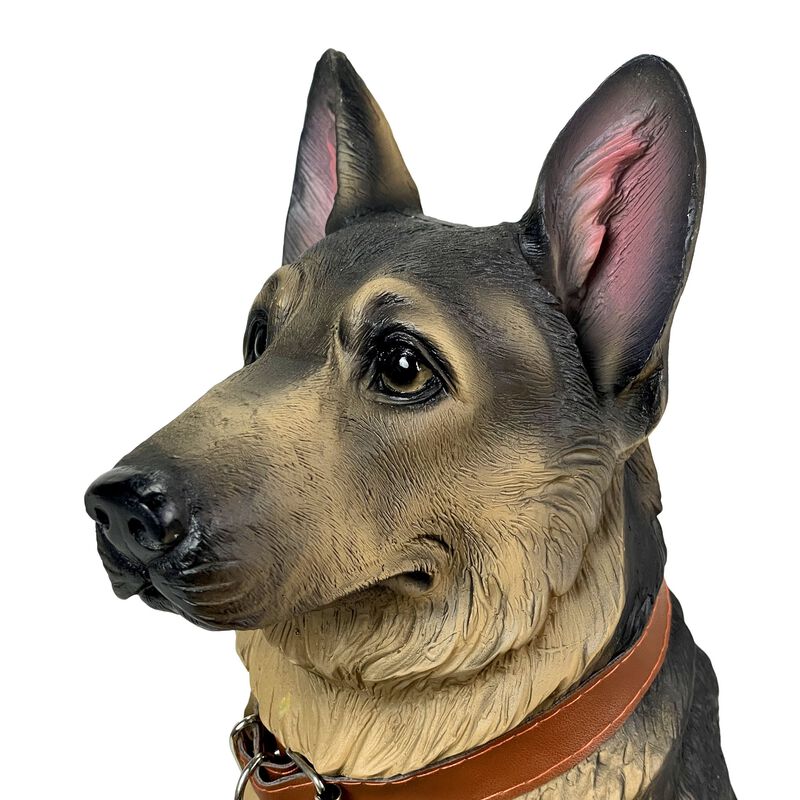 I Don't Dial 911 German Shepherd Guard Dog Warning Statue image number 2