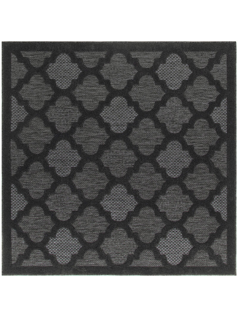 Easy Care NES01 Charcoal/Black 5' x Square Rug