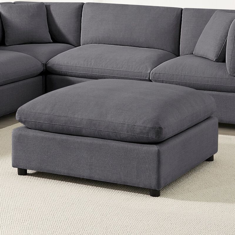 Comfort Pointe Casella Charcoal Fabric Ottoman