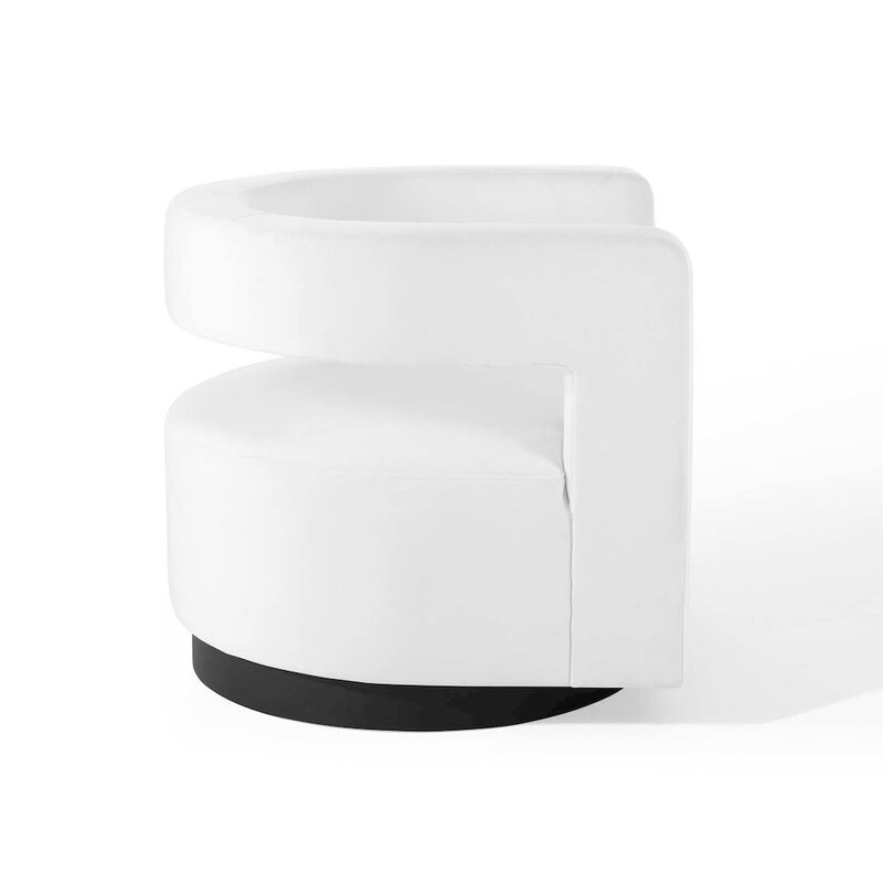 Spin Cutaway Performance Velvet Swivel Armchair image number 2