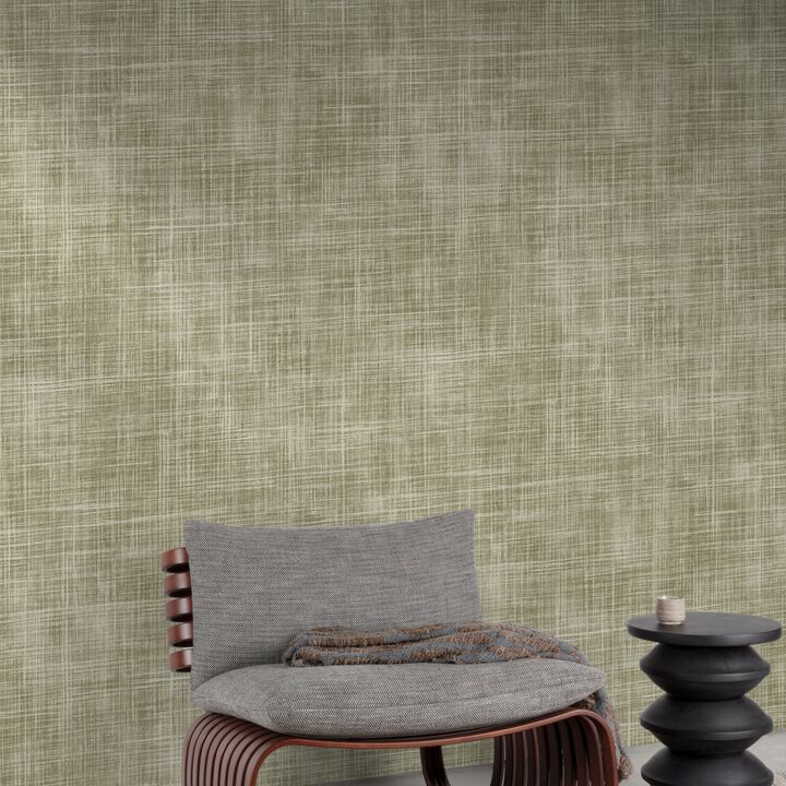 Structured Walls Textile Plain Green Wallpaper A85502