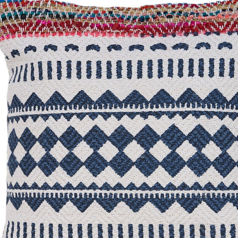 HomeRoots Set of Two Blue Geometric Cotton Throw Pillow image number 3