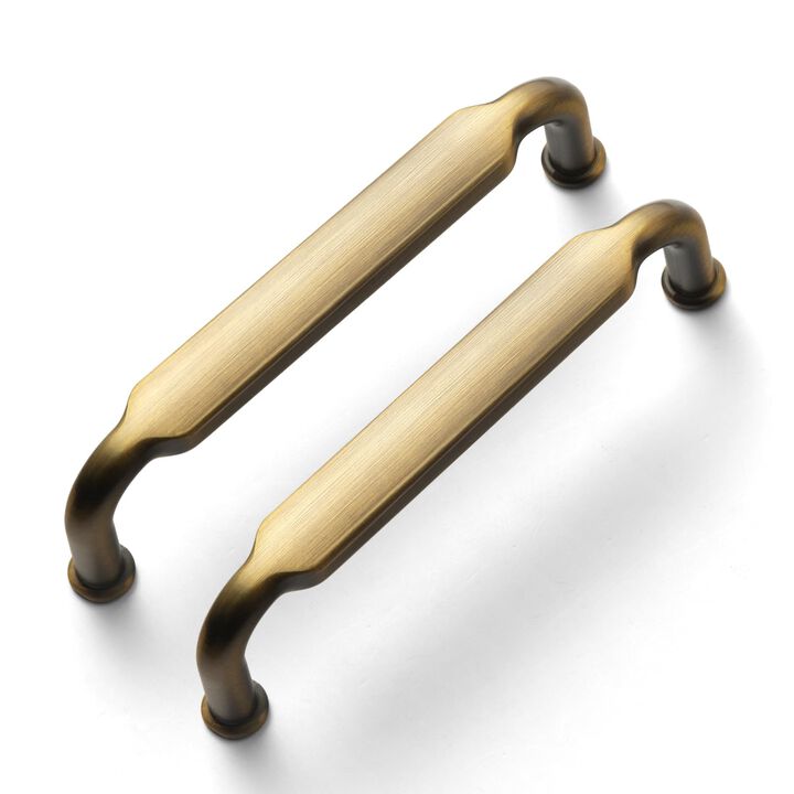 Goo-Ki 6 Pack 3-3/4 Inch (96mm) Hole Center Cabinet Pulls Brass Bronze Zinc Alloy Kitchen Drawer Pulls Drawer Handles 2202-KFGT-