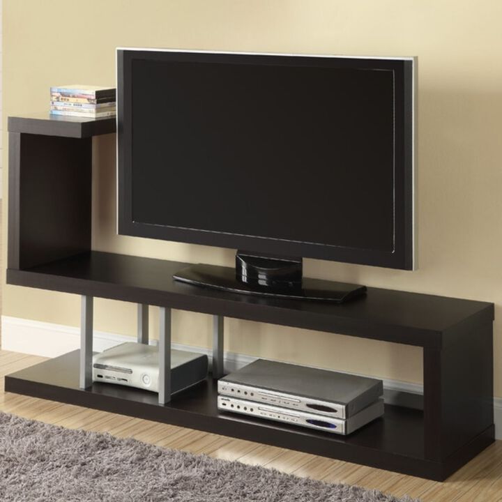QuikFurn Modern Entertainment Center TV Stand in Cappuccino Finish