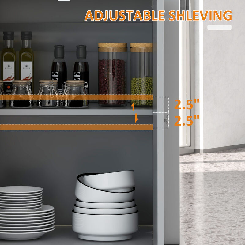 Hivvago Multi-Functional Kitchen Cart with Drawer and Towel Racks image number 6