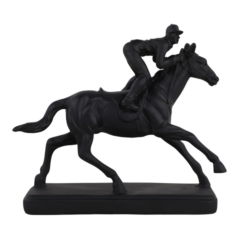 9x8" Horse & Jockey Figure image number 0