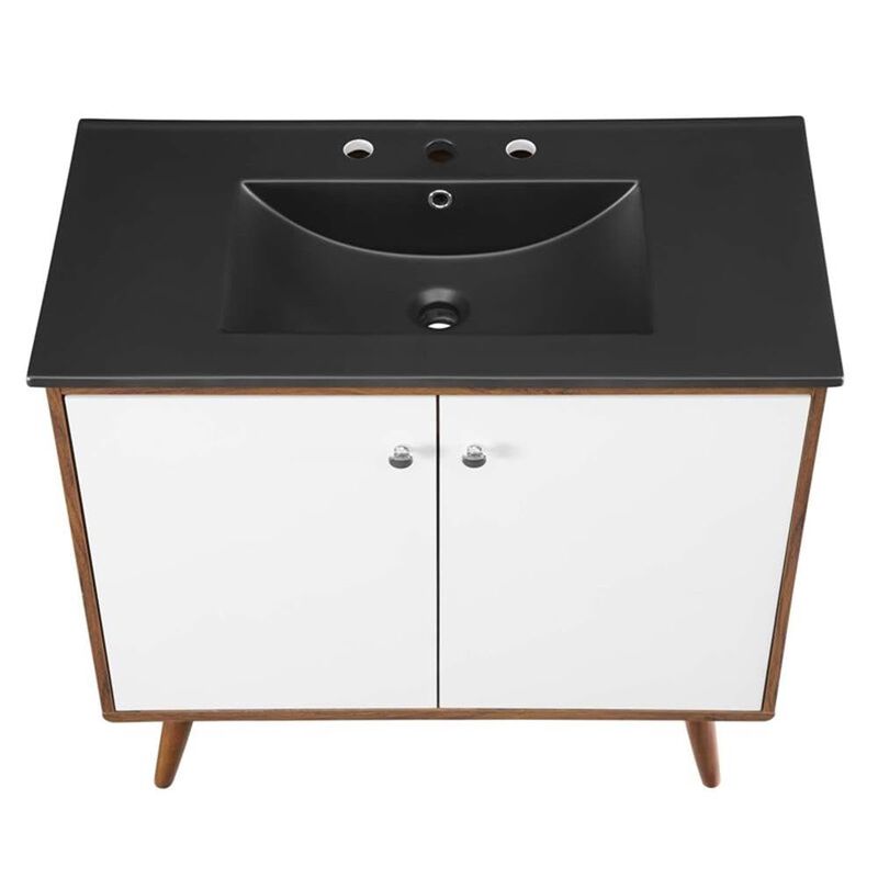 Modway EEI-5394-WAL-BLK Transmit 36" Bathroom Vanity, Walnut Black image number 6