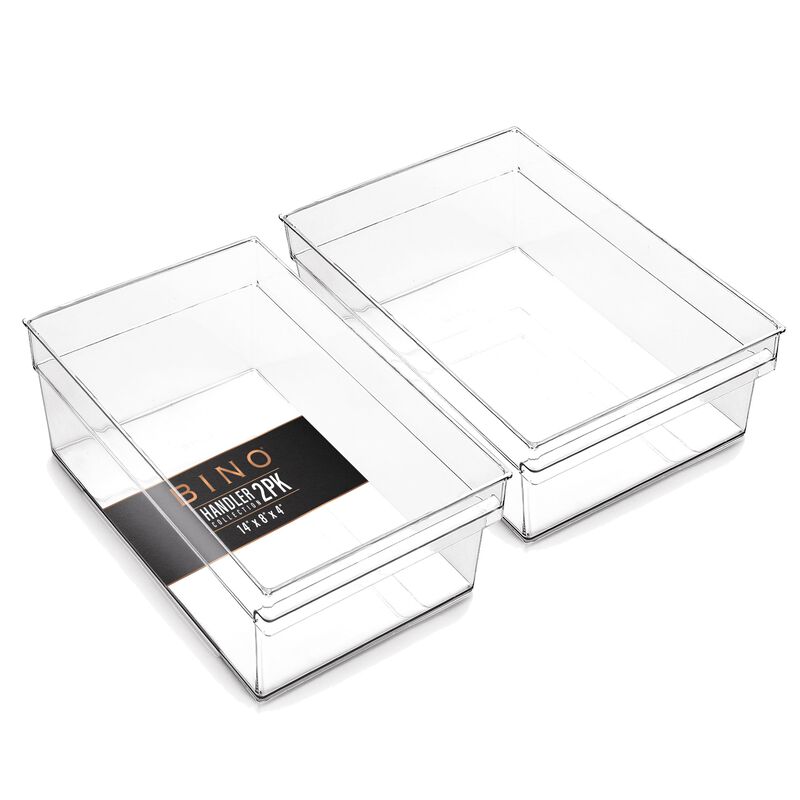 BINO | Plastic Storage Bins, Large | THE HANDLER COLLECTION | Multipurpose Organizer Bins | Kitchen Pantry Organizers and Storag