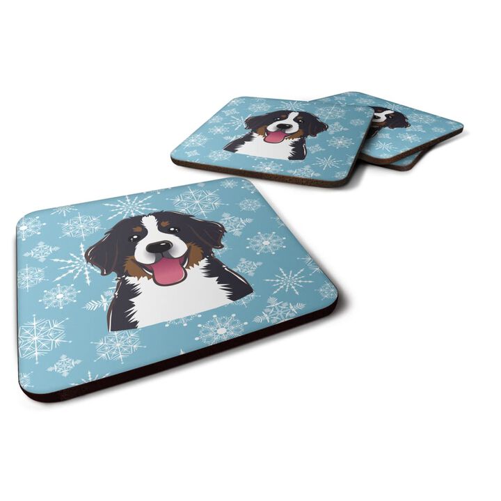 Caroline's Treasures BB1671FC Snowflake Bernese Mountain Dog Foam Coasters (Set of 4), 3.5, Multicolor