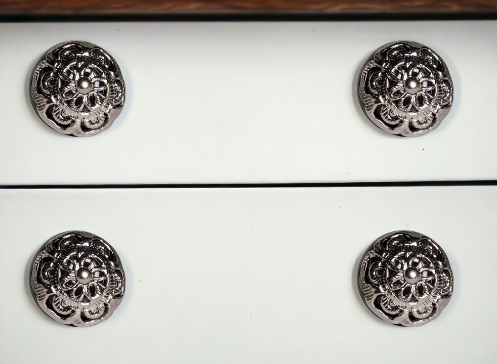 HomeRoots Set of Eight Black And Silver Ceramic And Metal Drawer Pull Knobs