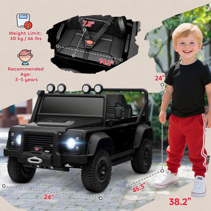 BreeBe Land Rover Licensed Electric Car for Kids with Remote Control, Dual Motors, Spring Suspension, LED Lights image number 2