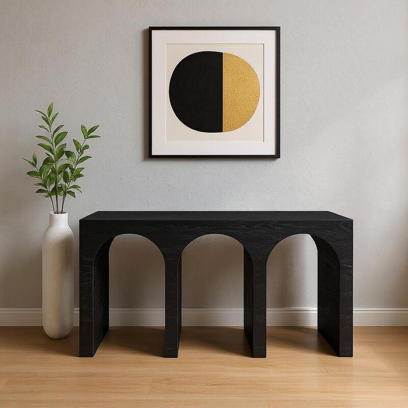 Meridian Furniture June Black Oak Console Table image number 1