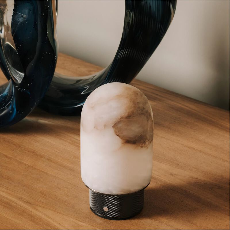 Natural Spanish Alabaster Rechargeable Table Lamp with Dimmable LED image number 2