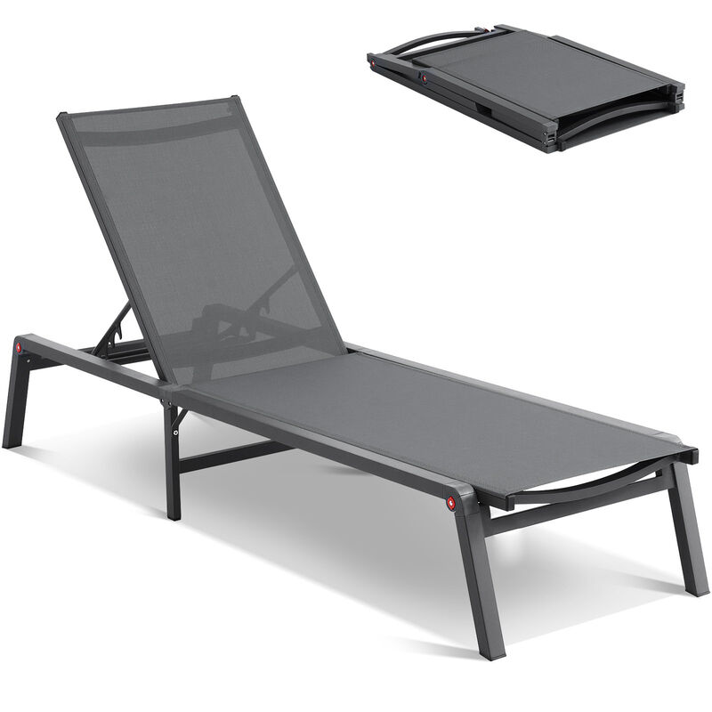5-Position Chaise Lounge Chair &ndash; Adjustable Outdoor Recliner for Patio, Garden, Pool, or Deck