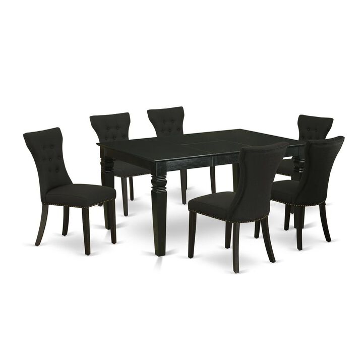 East West Furniture Dining Room Set Black