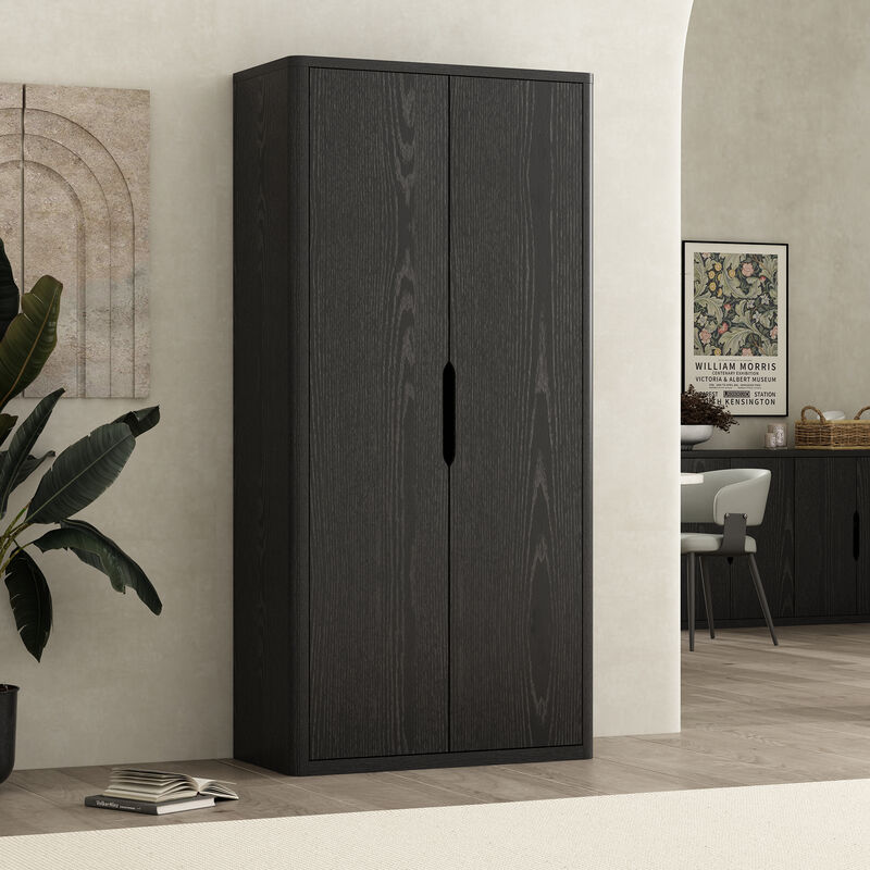 Rivington Black Bookcase Cabinet