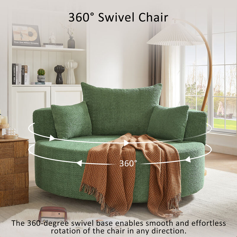 Merax Swivel Round Sofa Accent Barrel Chair for Living Room