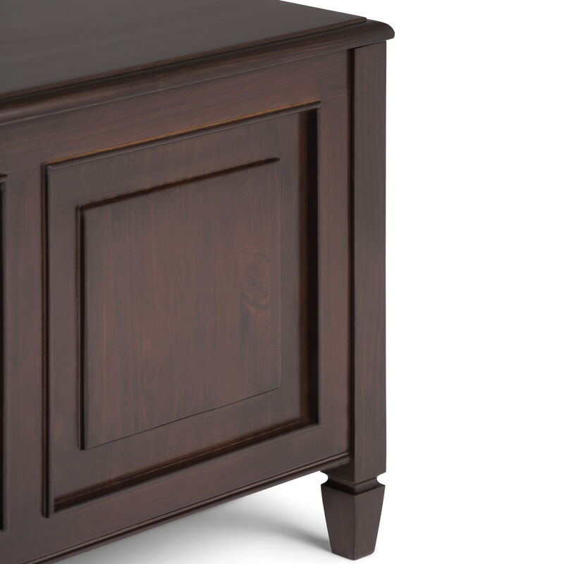 Connaught SOLID WOOD 51 inch Wide Traditional Storage Bench Trunk in Dark Chestnut Brown