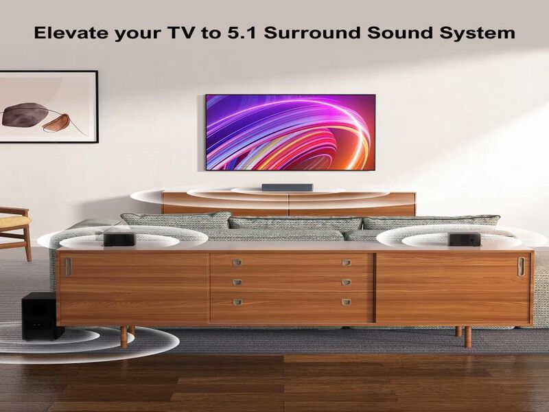 ULTIMEA Poseidon M3T 5.1 Surround Sound Bar, with Wireless Subwoofer and Rear Speakers, 350W image number 4