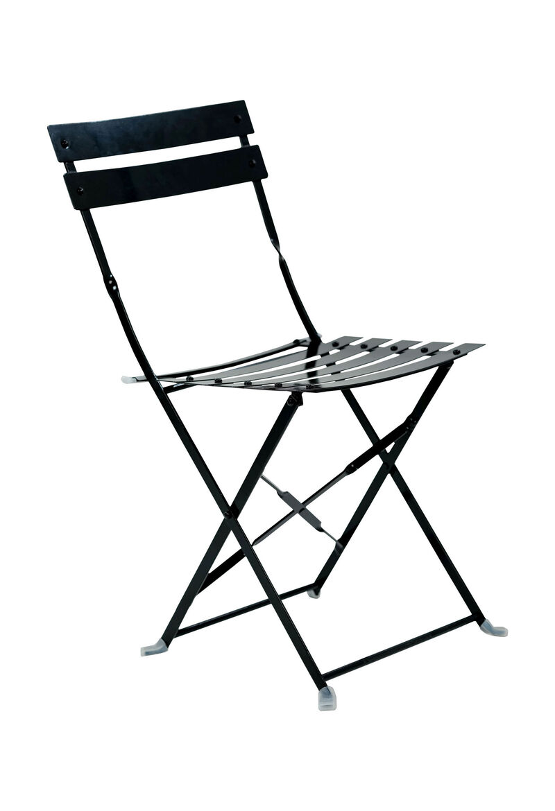 HomeRoots Set of Two Black Aluminum Outdoor Folding Dining Chairs image number 4